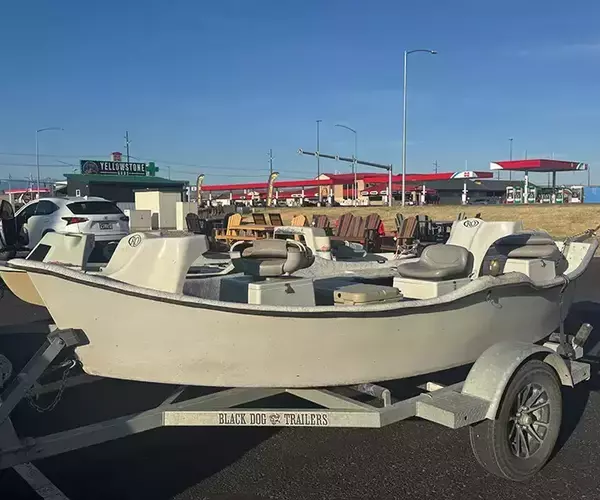 									Drift boat fly fishing ro deville
															