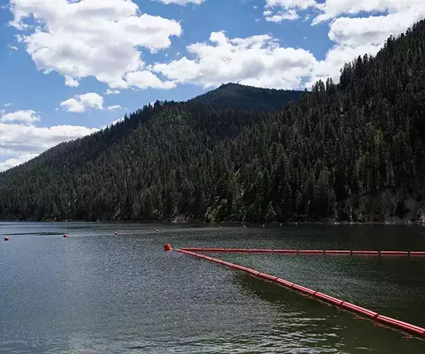 									Hebgen lake fly fishing in montana dam view
															