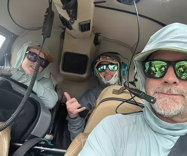 									The swank boys on a fly fishing adventure
															