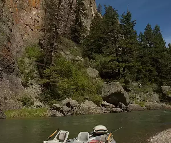 									Montana fly fishing break on the Dearborn River.
															
