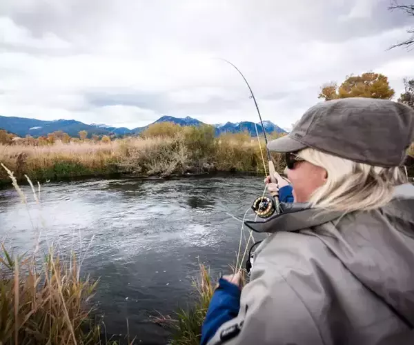 									Angler fishing the upper Depuy's Spring Creek
															