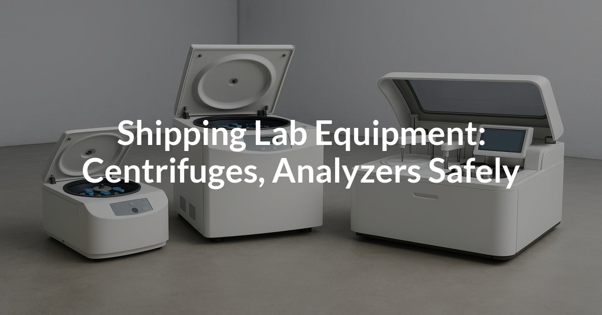 Three laboratory centrifuges on display with open lids, showcasing sophisticated designs suitable for safe transportation, relevant for shipping sensitive lab equipment like analyzers and centrifuges efficiently.