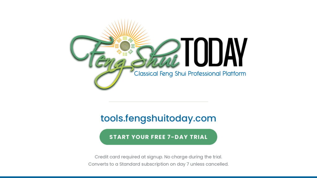 FST Classical Software : Feng Shui for Modern Living Feng Shui Today logo with a sun motif, green cursive text, and the tagline 'Classical Feng Shui Professional Platform'.