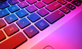 Laptop keyboard shown getting tech help at san carlos library durin tech tutor drop-in hours