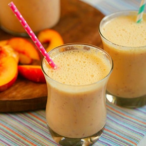 glass of a home made peach drink