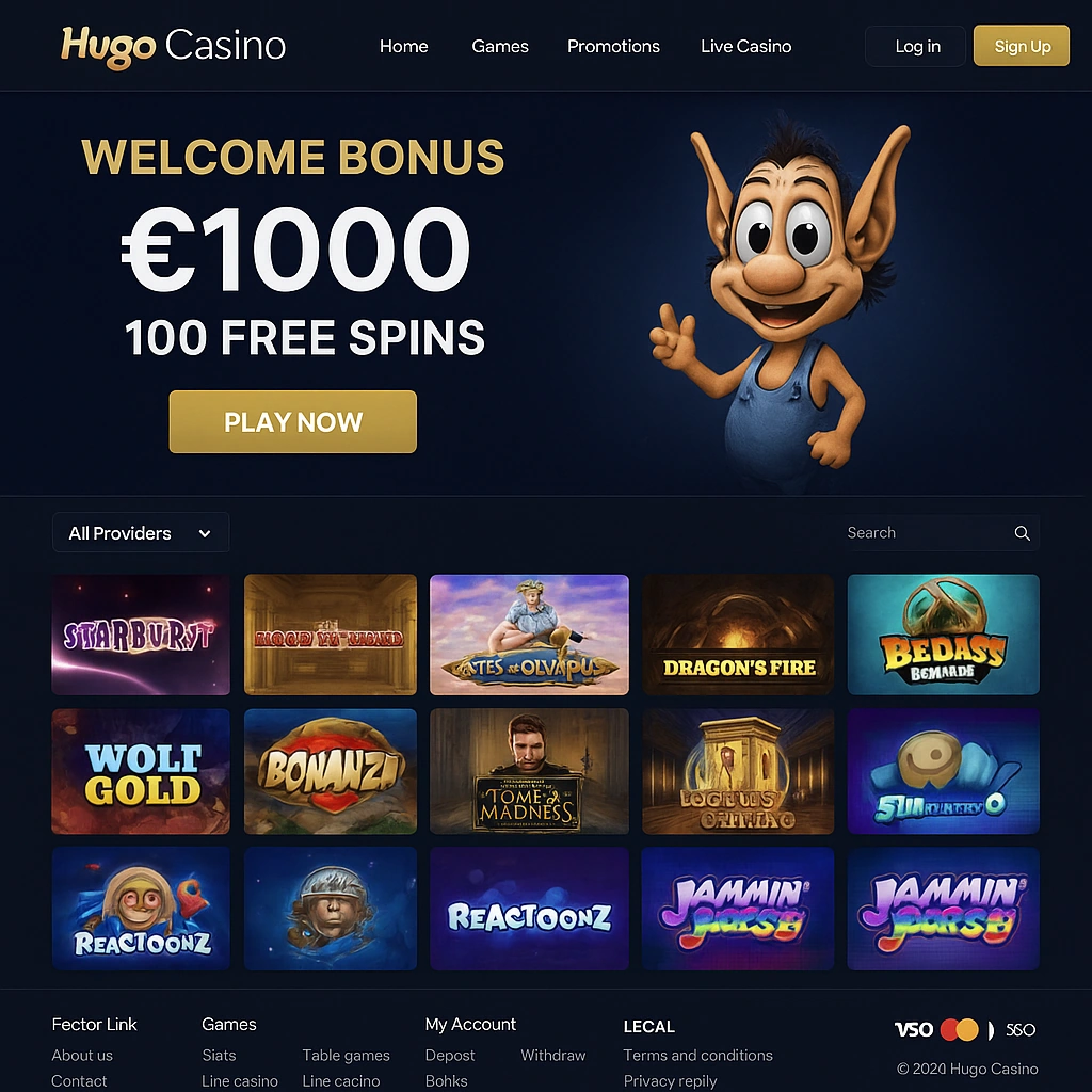 Hugo Casino interface