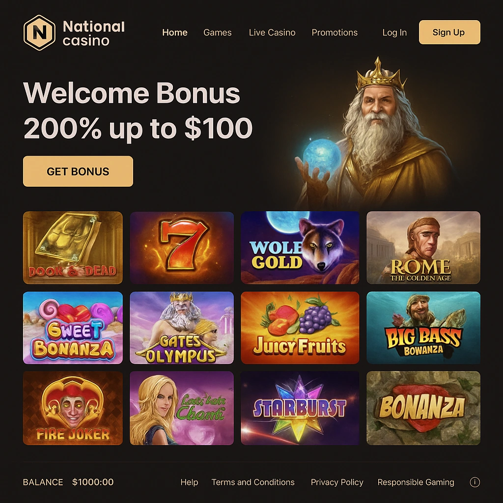 National Casino interface