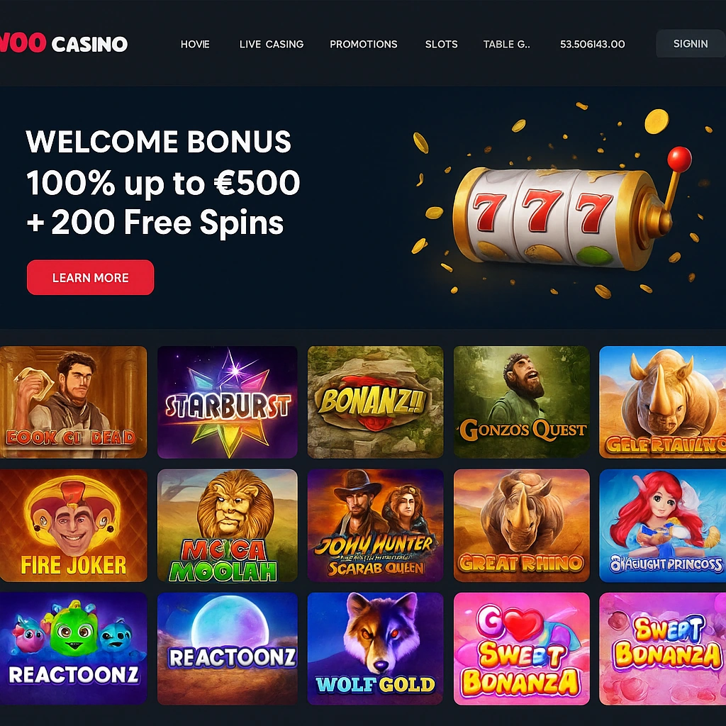 Woo Casino interface
