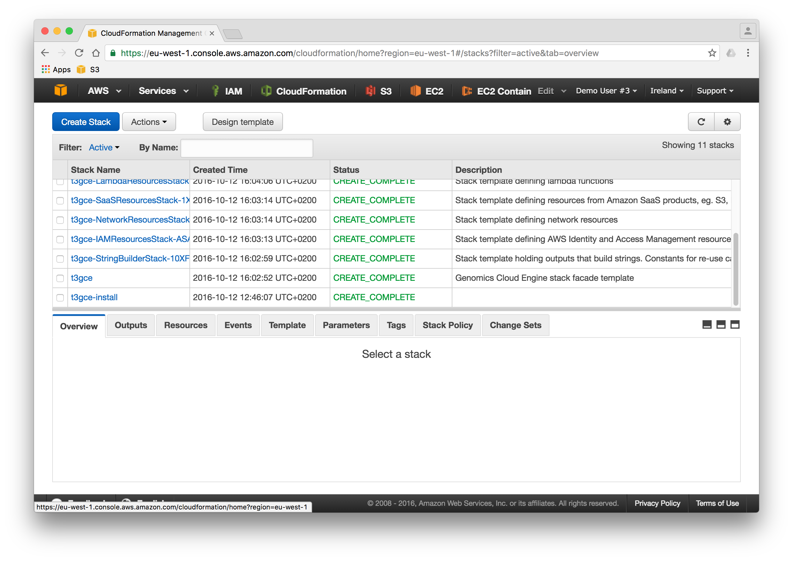 Monitoring the progress of stack creation