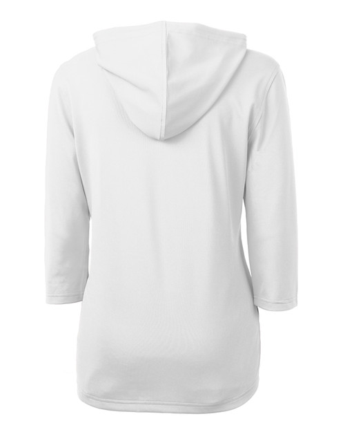 Northrop Grumman Cutter & Buck Women's Virtue Eco Pique Half Zip Hoodie - White - M Image