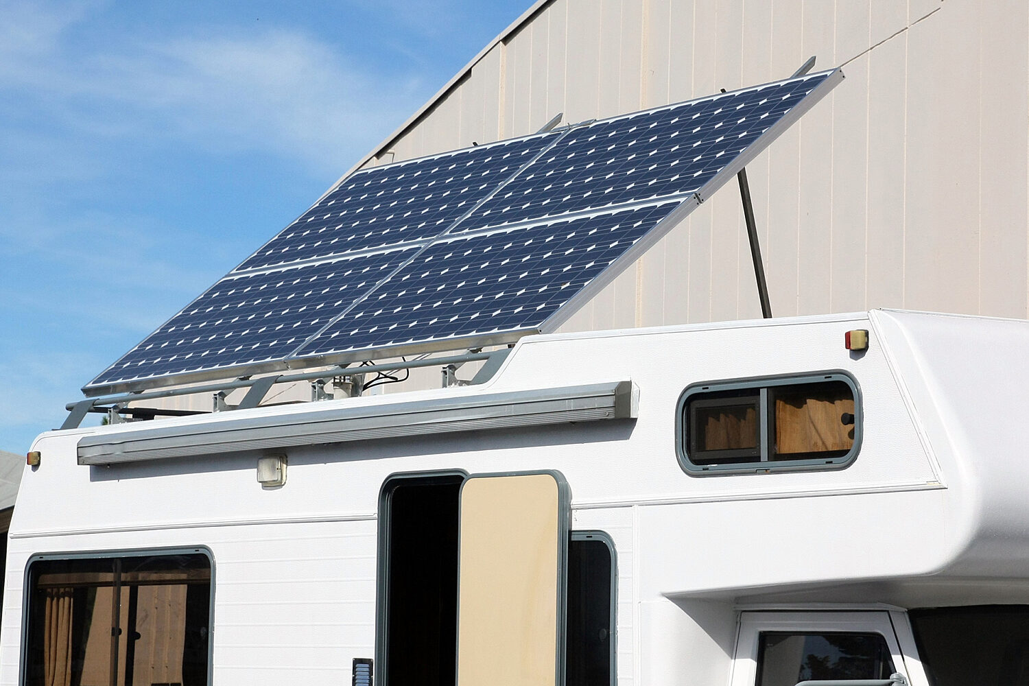  
											 Solar panels on top of an TV
										  										 