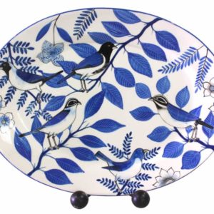 Oval Platter Large (Birds Blue)
