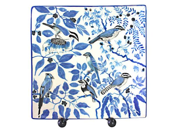 Anna Platter (Birds Blue)