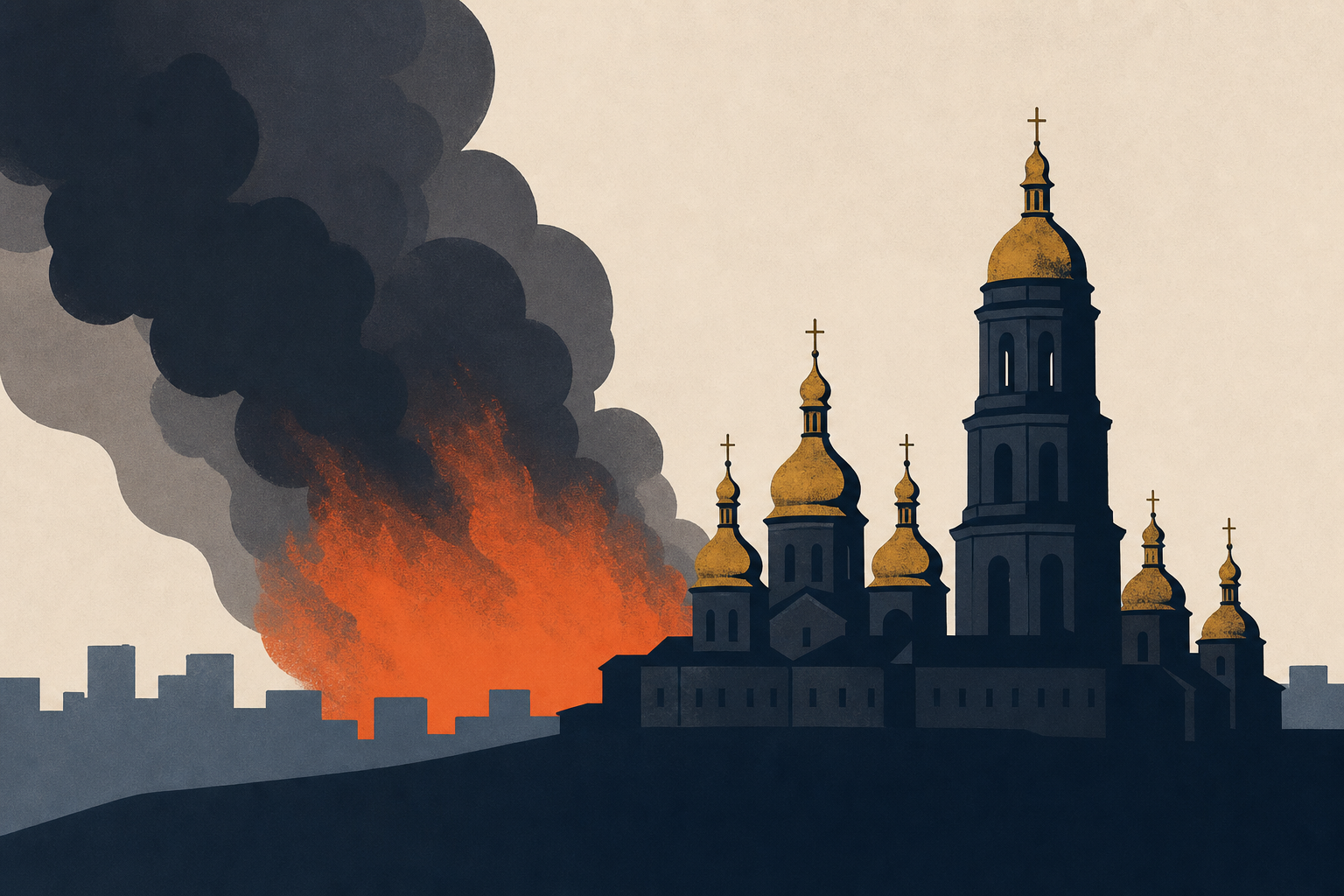 Massive Russian Strike on Kyiv At Least Kills Five, Injures Dozens, Ignites Fire at Historic Pechersk Lavra Monastery