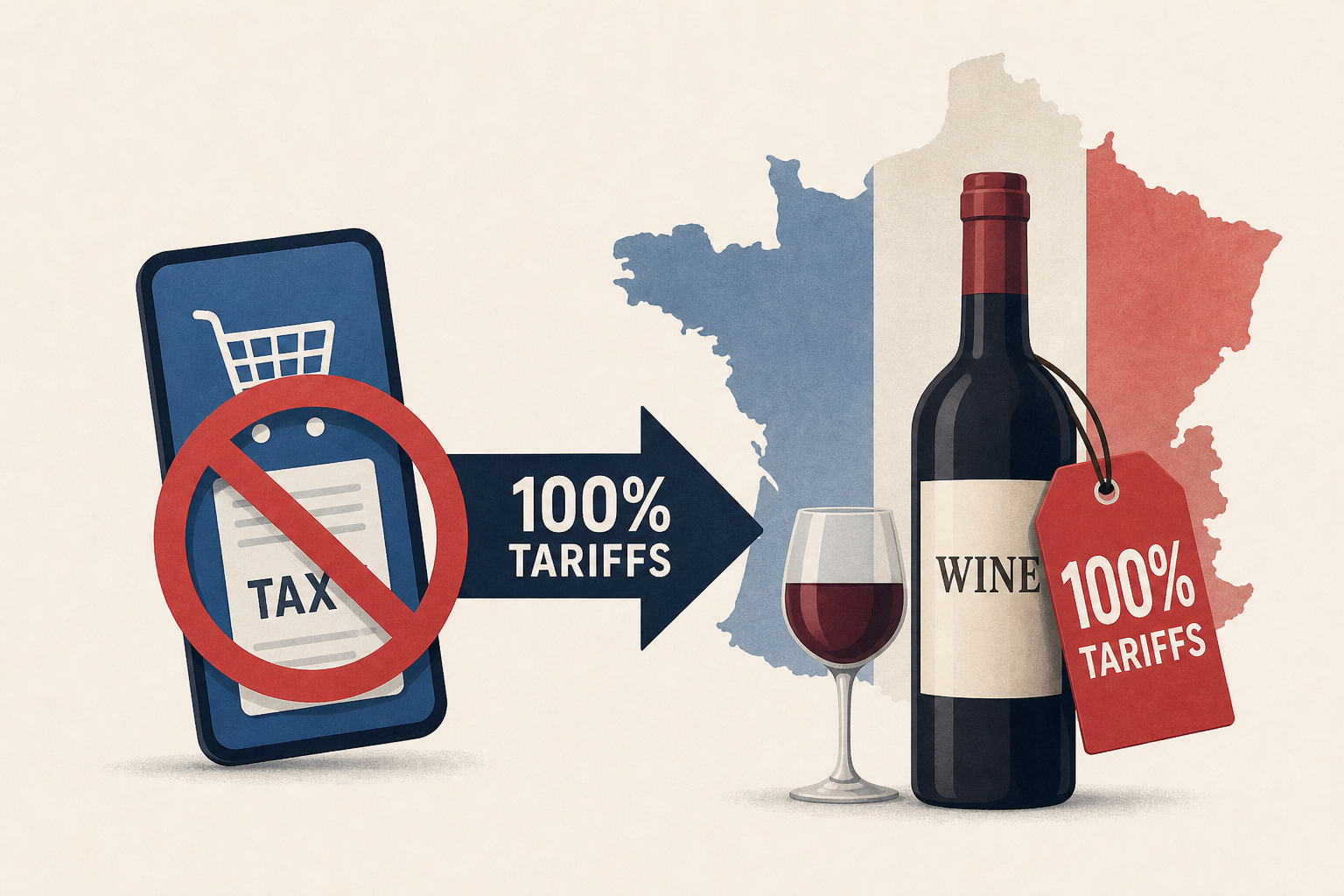 Trump says France must scrap tech 'sales tax' or face 100% wine tariffs: NY Post