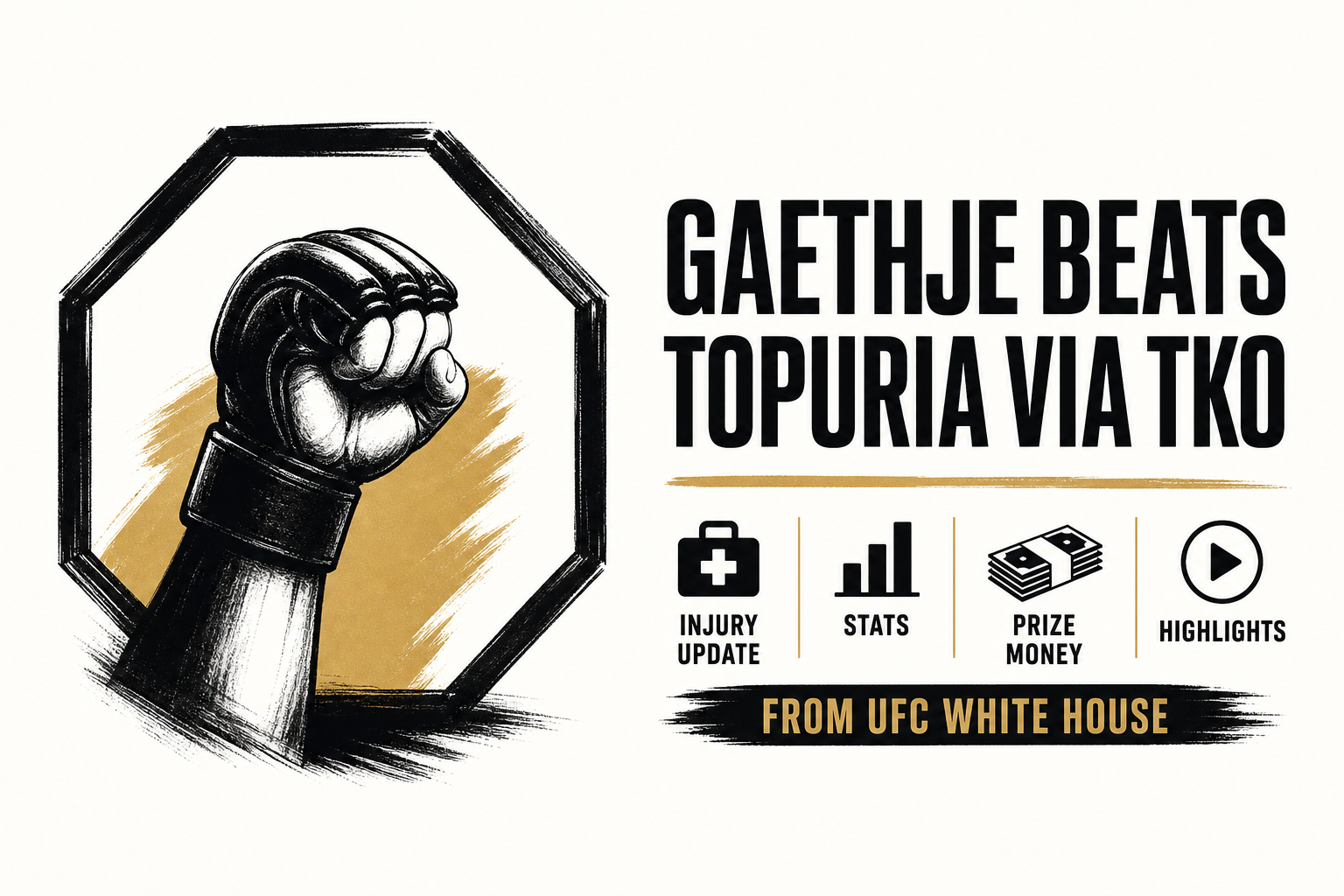 Gaethje Beats Topuria via TKO, Injury Update, Stats, Prize Money & Highlights from UFC White House