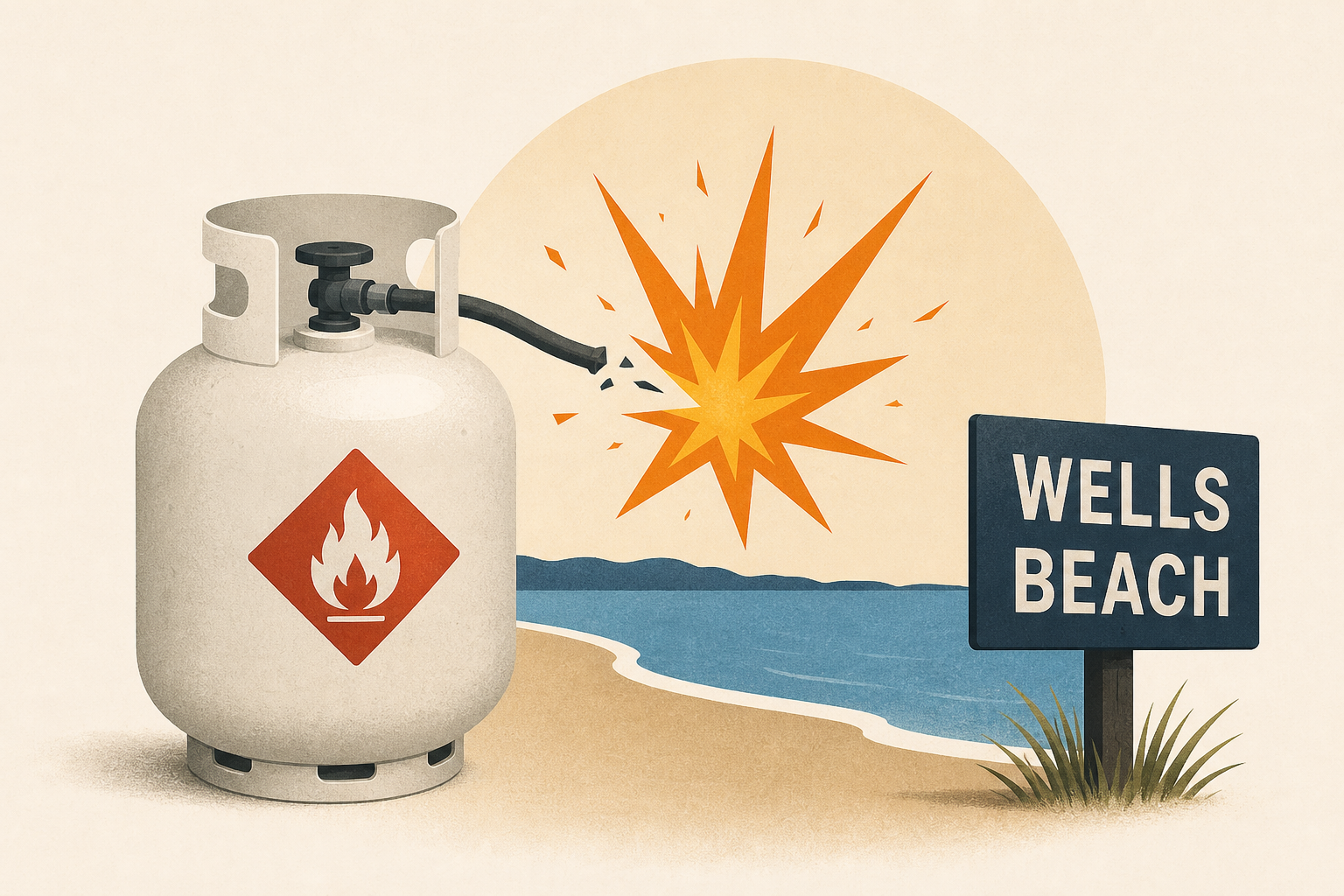 Wells Beach fire ruled accidental, caused by propane leak, explosion