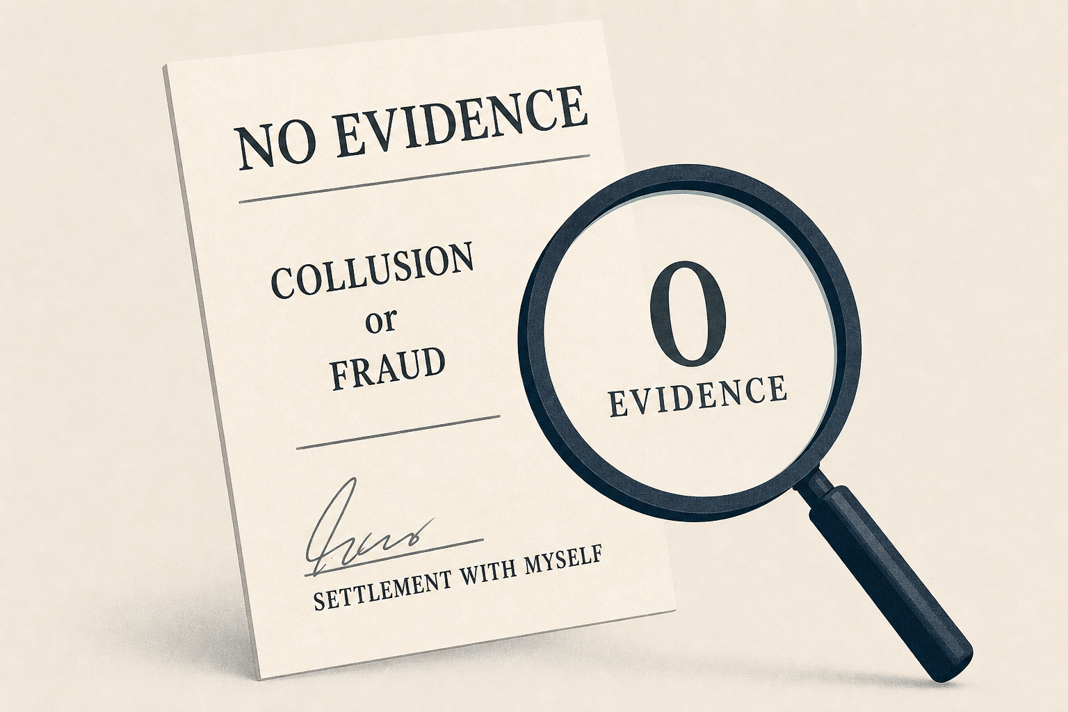 Trump's Lawyers Insist There Is 'No Evidence' of 'Collusion or Fraud' in His 'Settlement With Myself'