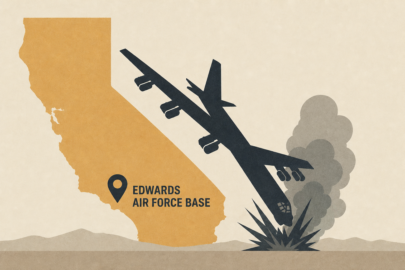 B-52 plane crashes at Edwards Air Force Base in California