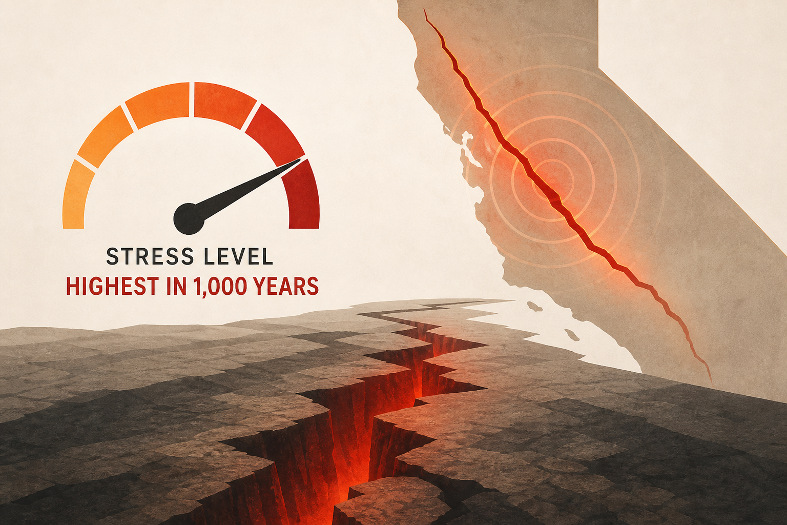 San Andreas fault reaches highest stress level in 1,000 years