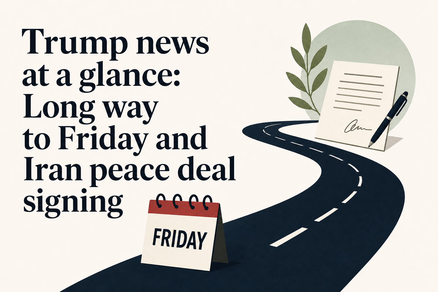 Trump news at a glance: Long way to Friday and Iran peace deal signing