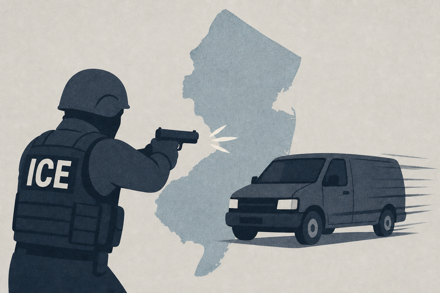 ICE agent fires shots after being hit by van in New Jersey, police say