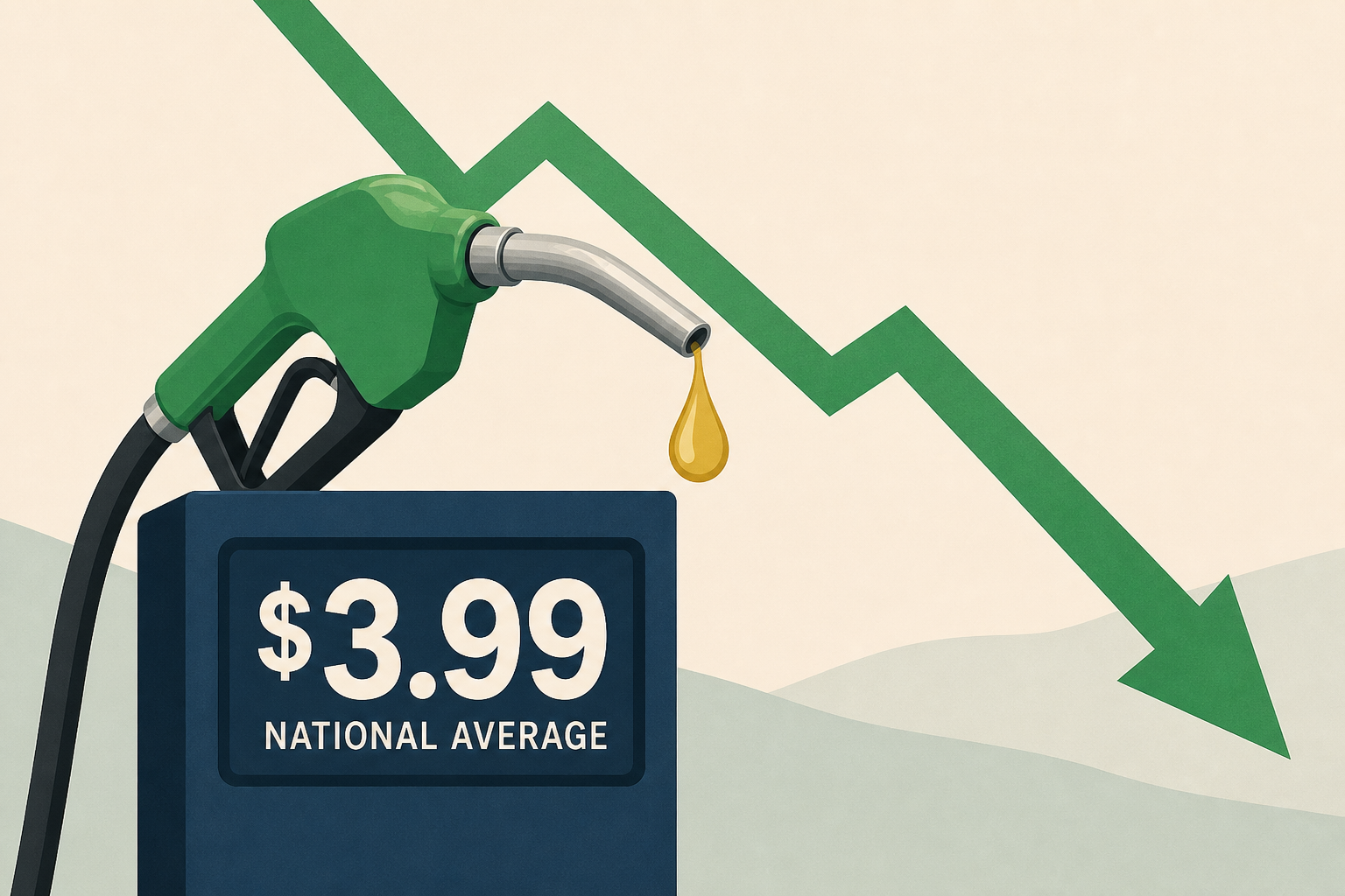 Gas prices fall below $4 national average