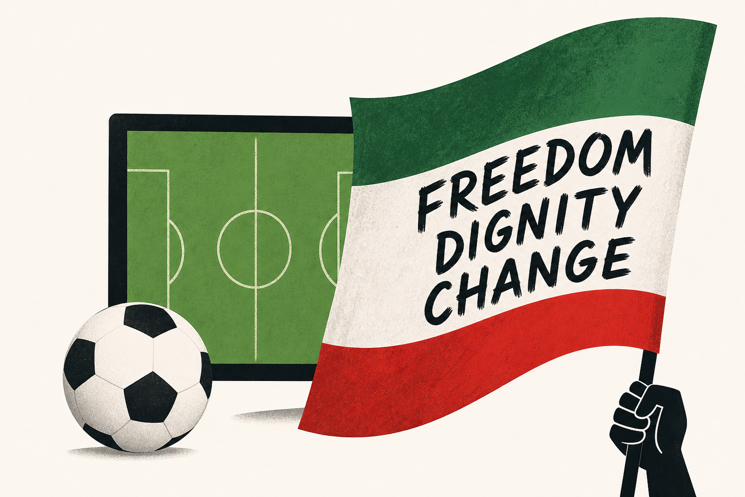 Iran diaspora watches World Cup game with protests, support
