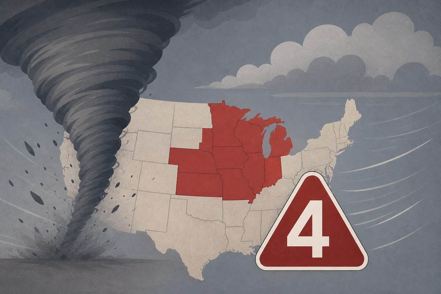 Destructive tornadoes and winds likely as Level 4 outbreak targets Midwest