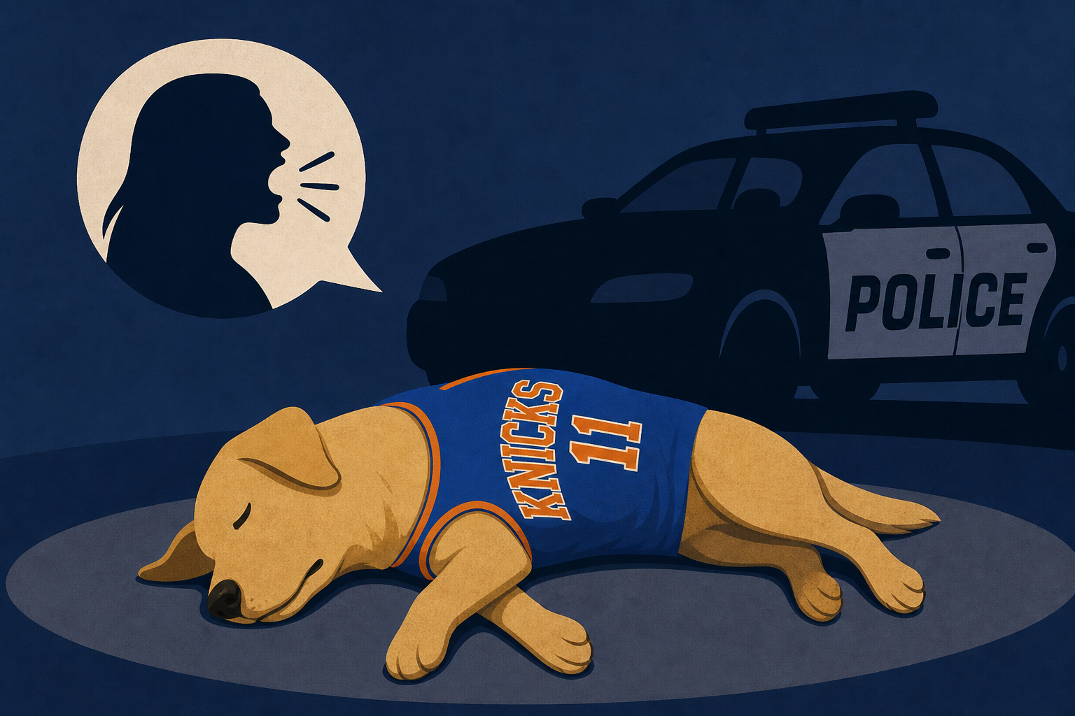 LAPD kills dog in Knicks shirt while responding to call on screaming woman - who was celebrating Knicks win