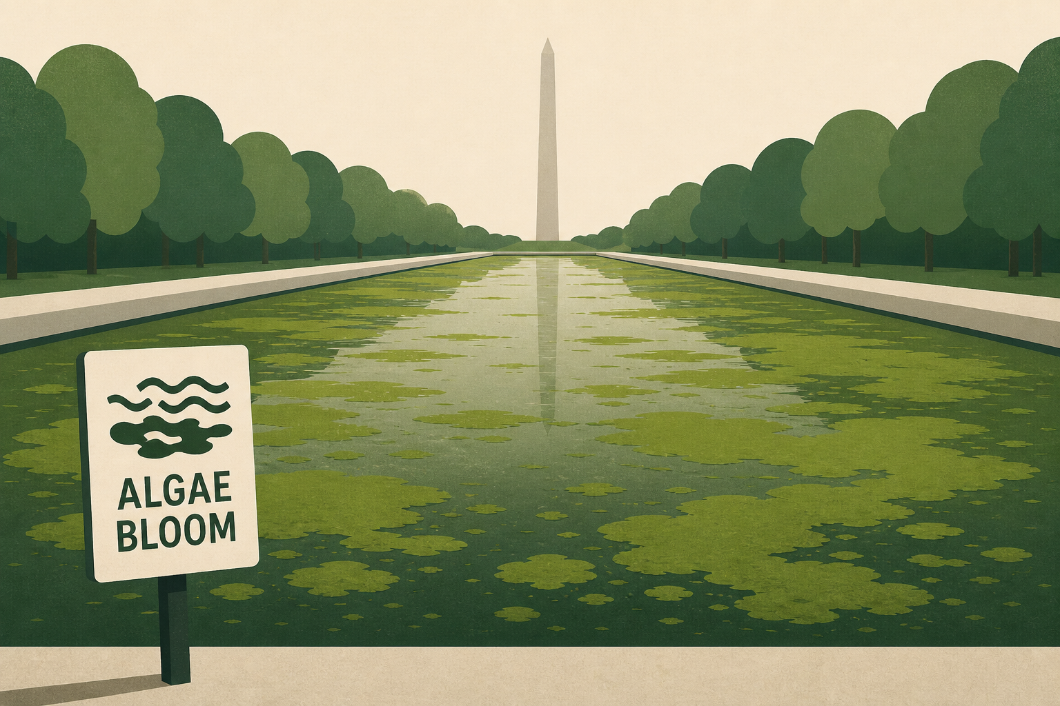 Reflecting Pool beset by algae bloom after renovation