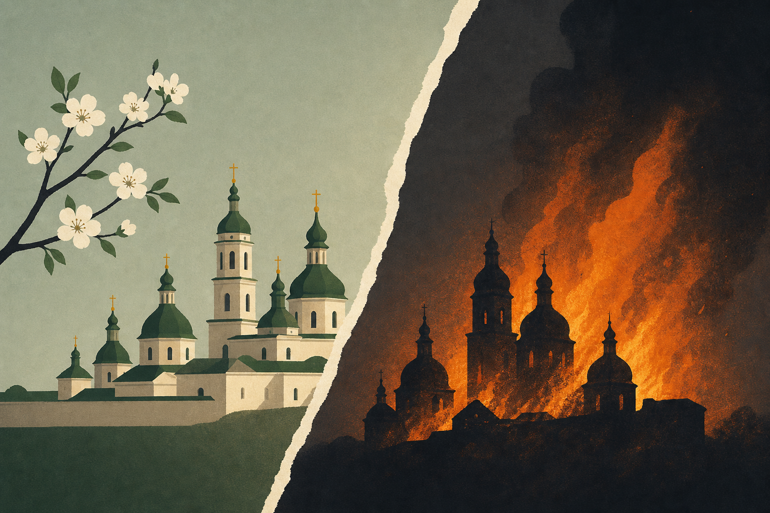 I walked Kyiv’s historic monastery this spring. Last night, I watched it burn