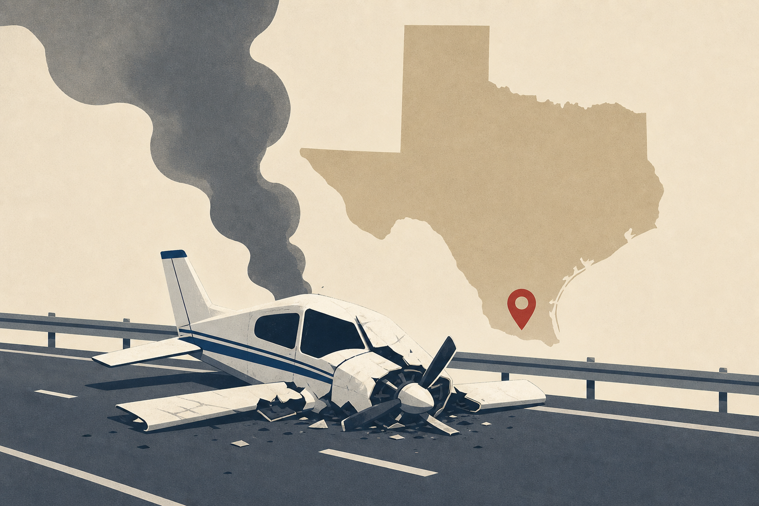 Small plane crashes on southern Texas highway
