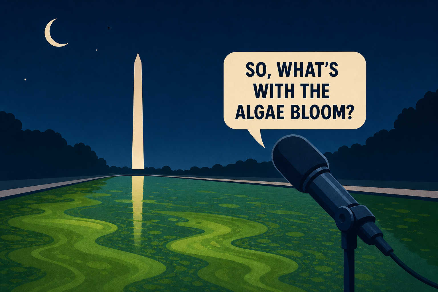 Late Night Wades Into the Reflecting Pool’s Algae Bloom