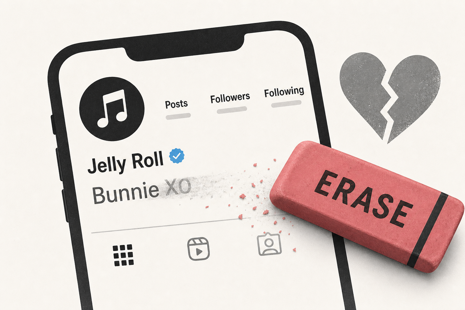 Jelly Roll Erases Bunnie XO From Instagram Bio After Divorce Filing