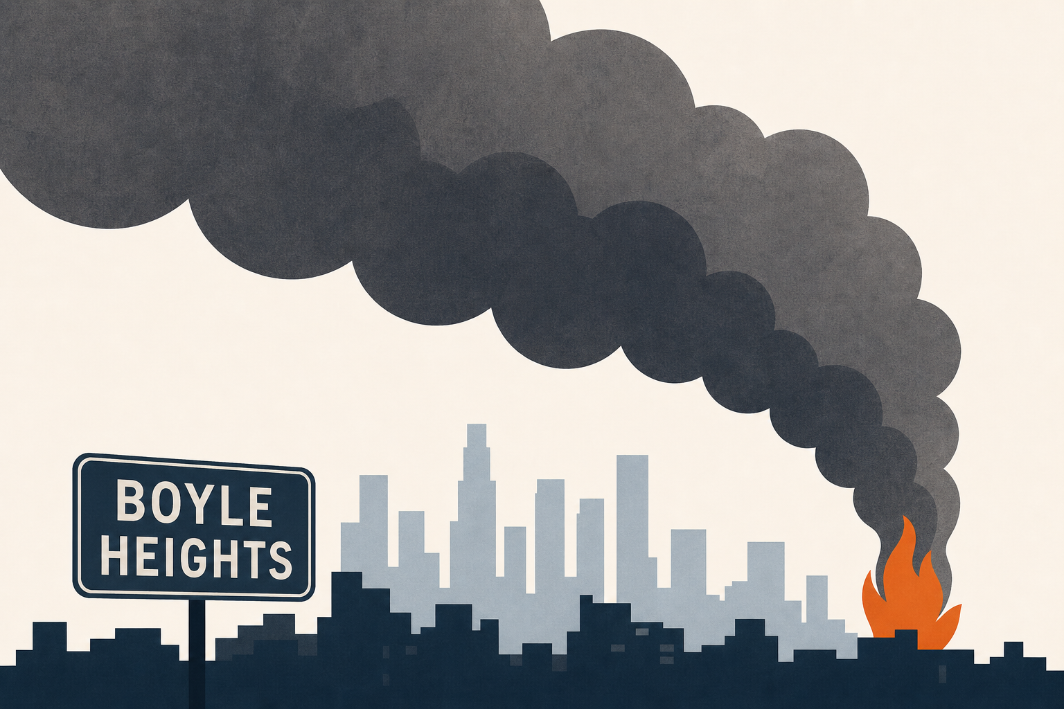 Boyle Heights fire sends thick smoke over LA