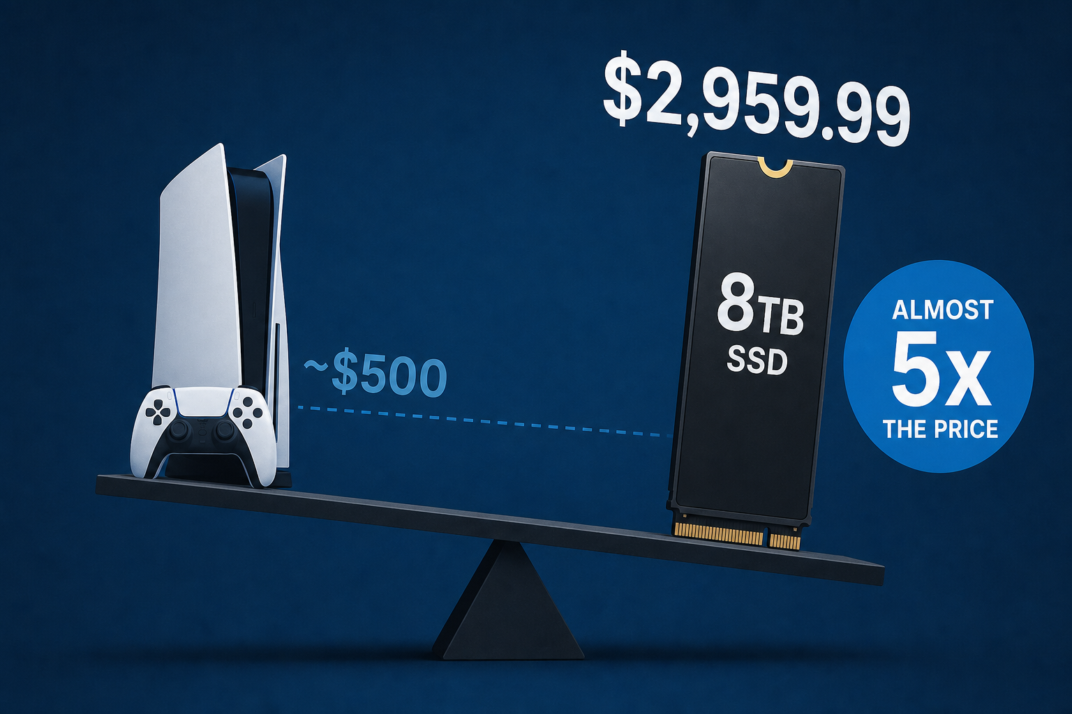 Sandisk 8TB PS5 SSD launches for $2,959.99, almost five times the PS5 price