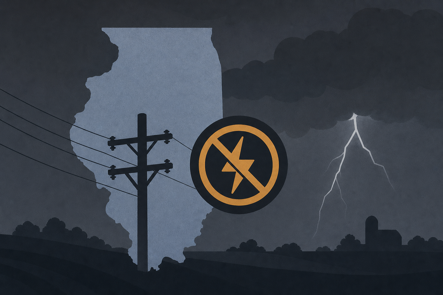 Severe weather knocks out power in central Illinois