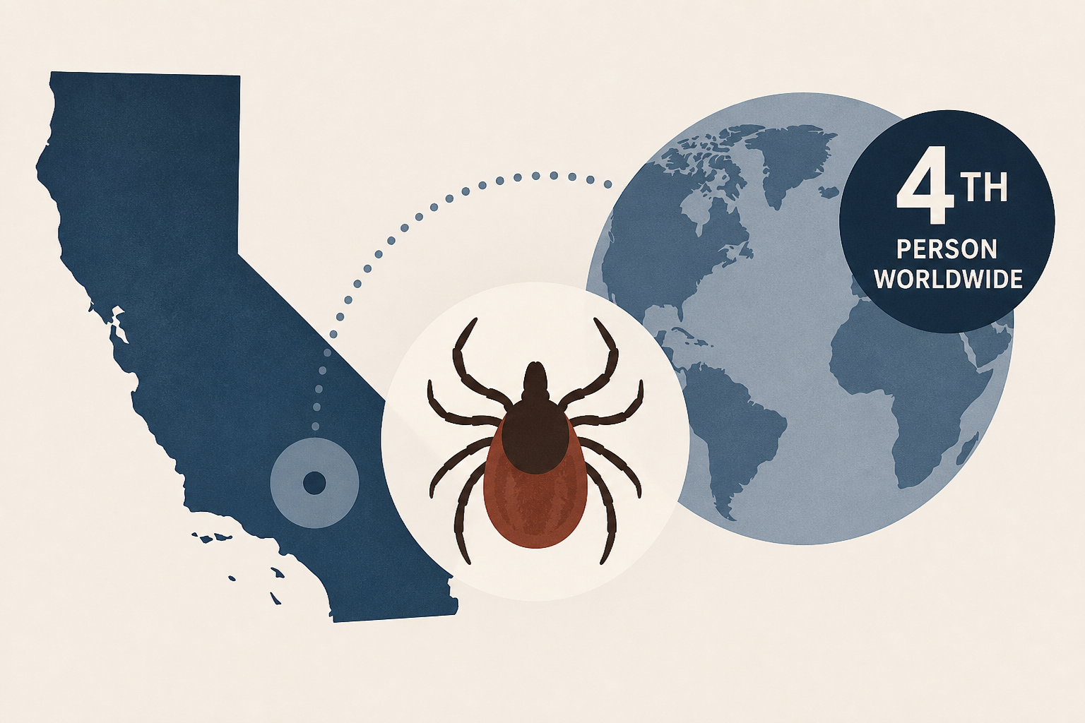 California resident becomes just the fourth person in the world to become infencted with tick-borne illness, officials say
