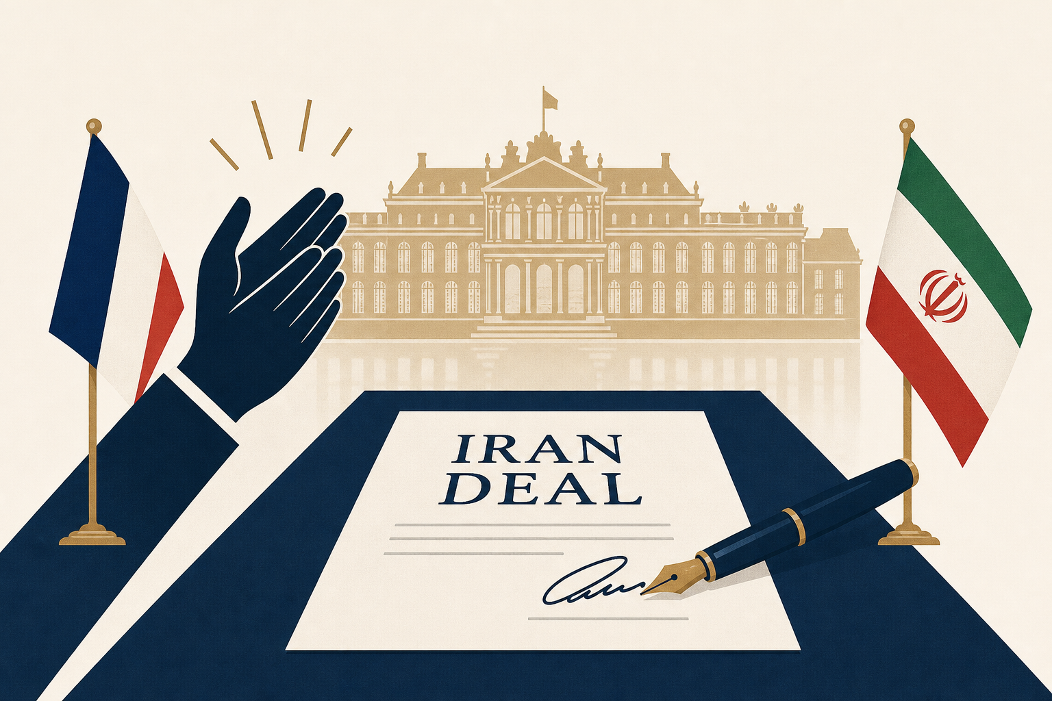 Macron applauds Trump signing of Iran deal at Versailles Palace