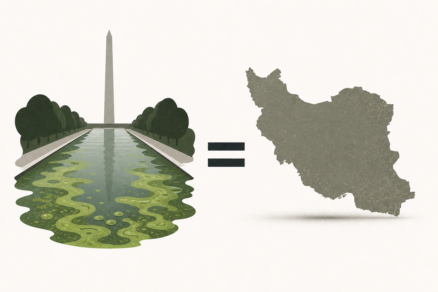 Trump administration compares reflecting pool algae battle to Iran war