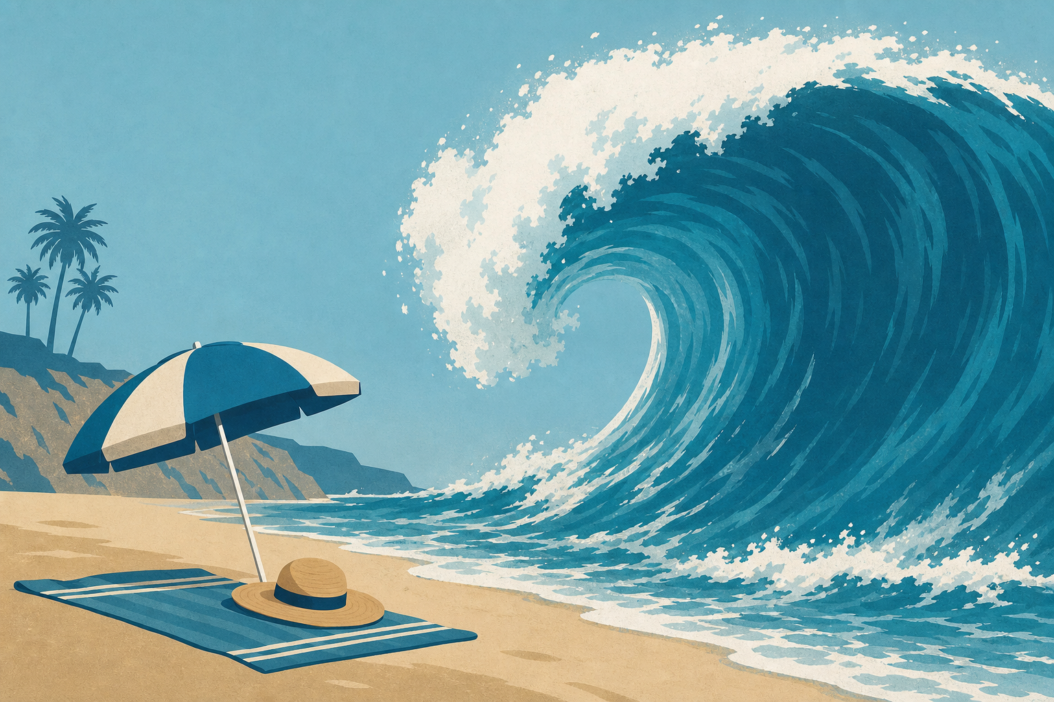 Large Waves Sweep Napping Beachgoers in California Into the Sea