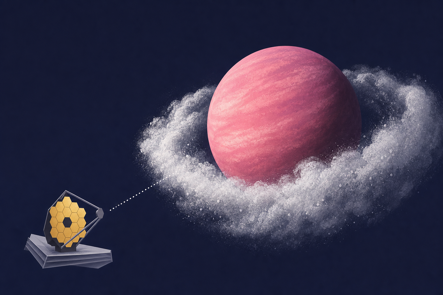 "Pink Planet" is surrounded by salty clouds, researchers using Webb telescope find