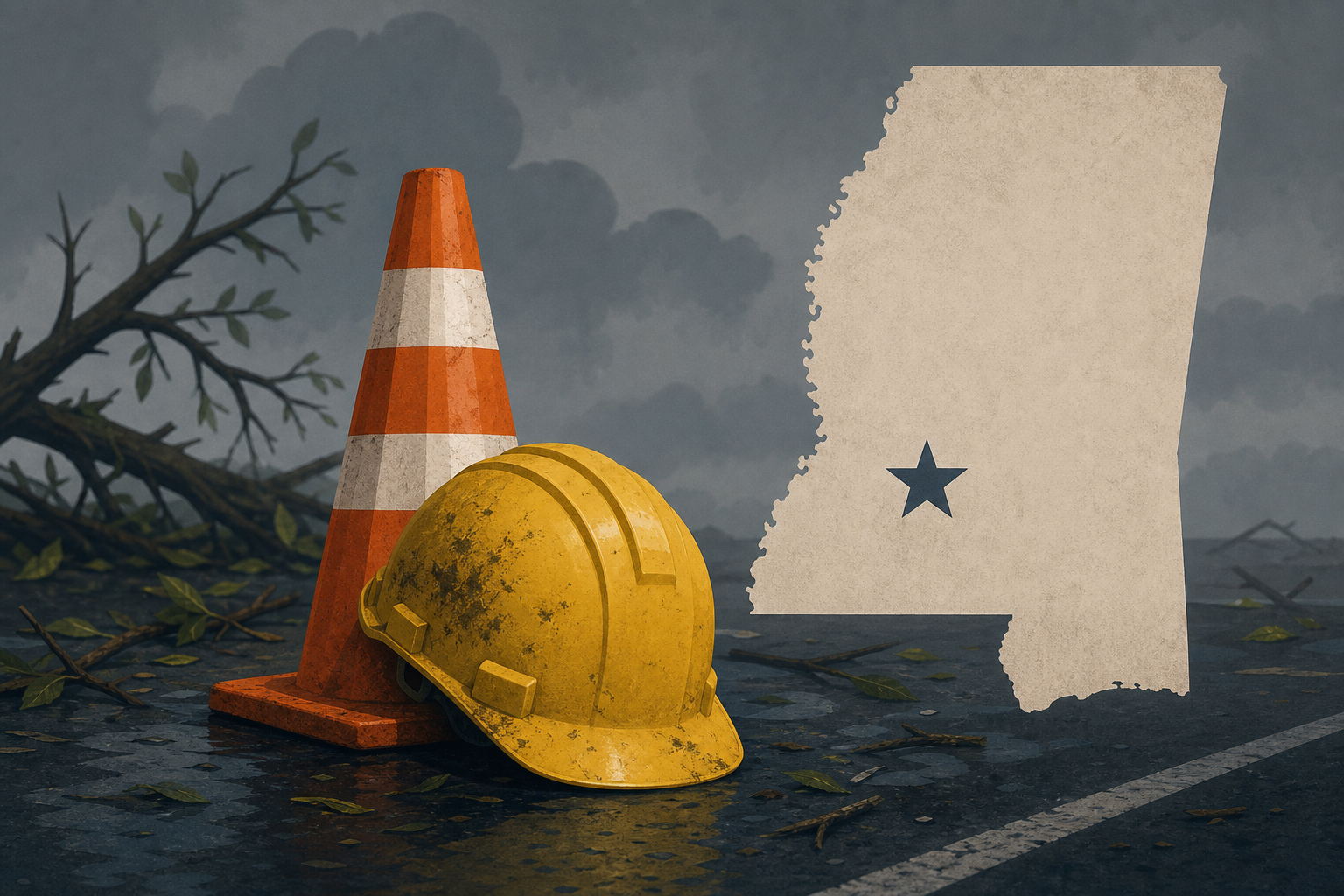 Road worker killed in Mississippi while assisting in storm cleanup efforts