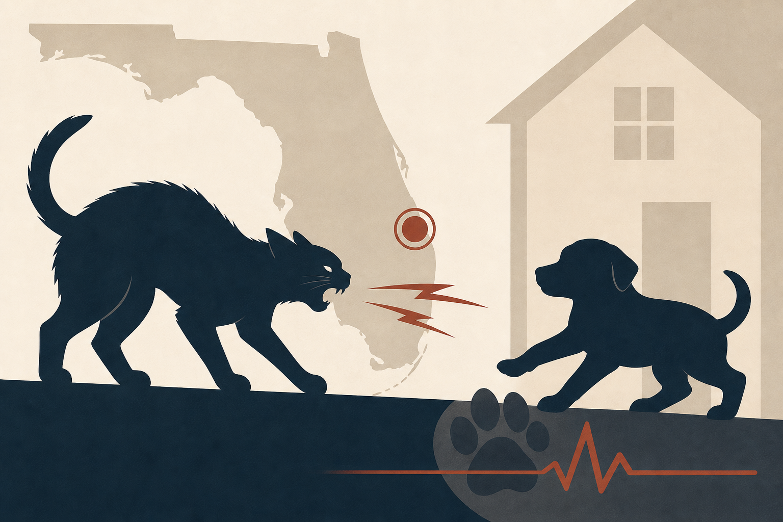 Rabid stray cat bites 5 Florida residents and attacks puppy before dying under a home