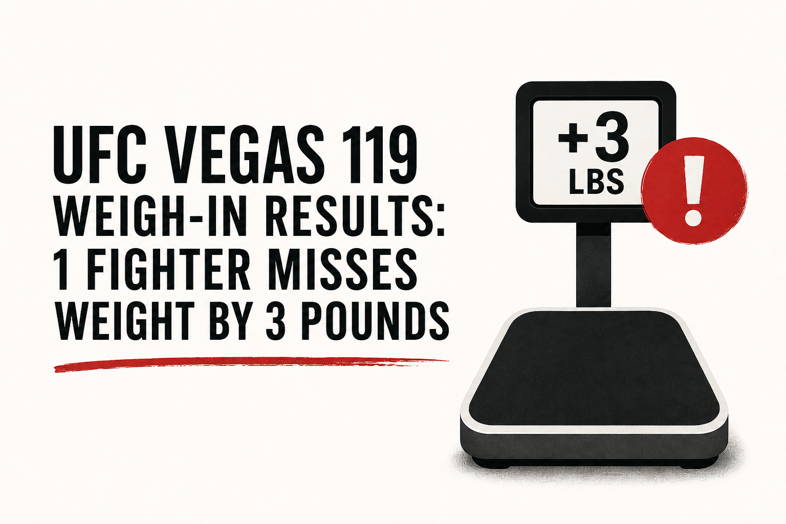 UFC Vegas 119 weigh-in results: 1 fighter misses weight by 3 pounds