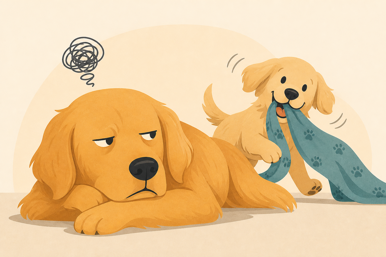Golden Retriever Suffers Through ‘Annoying’ Little Sister’s Shenanigans