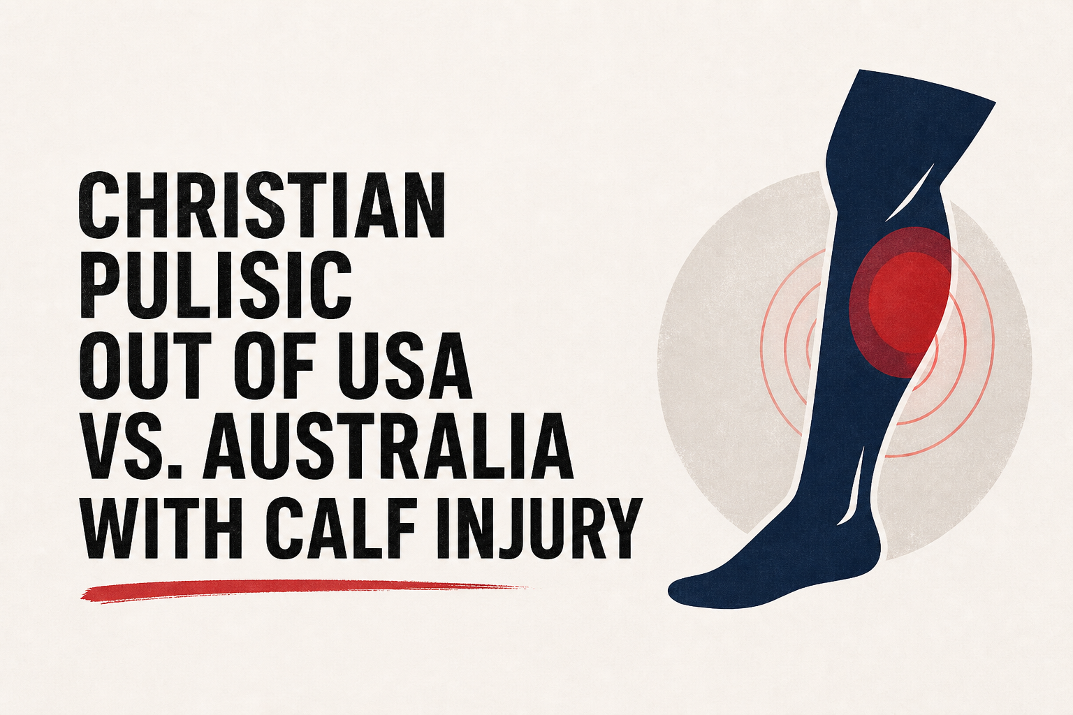 Christian Pulisic out of USA vs. Australia with calf injury