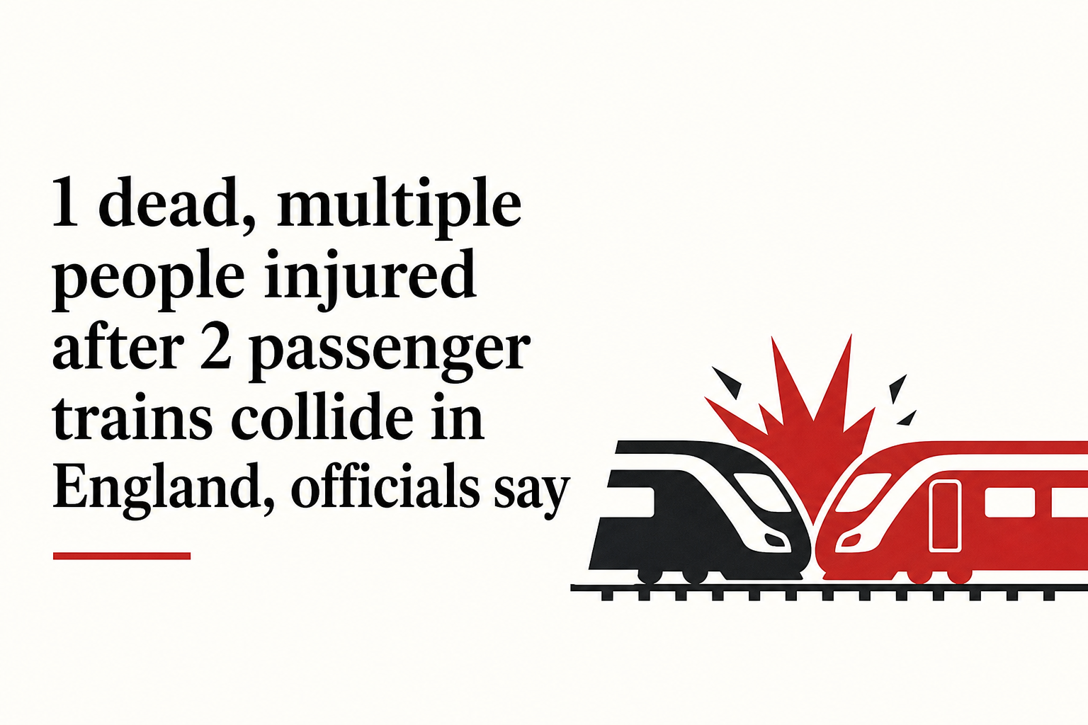 1 dead, multiple people injured after 2 passenger trains collide in England, officials say