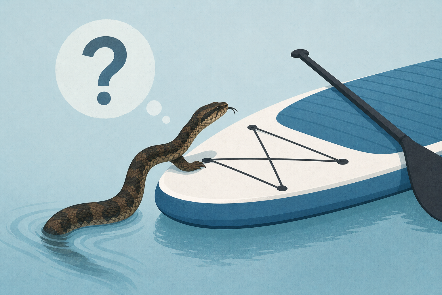 Paddleboarder thought a water moccasin snake was harmless...until it tried to climb aboard